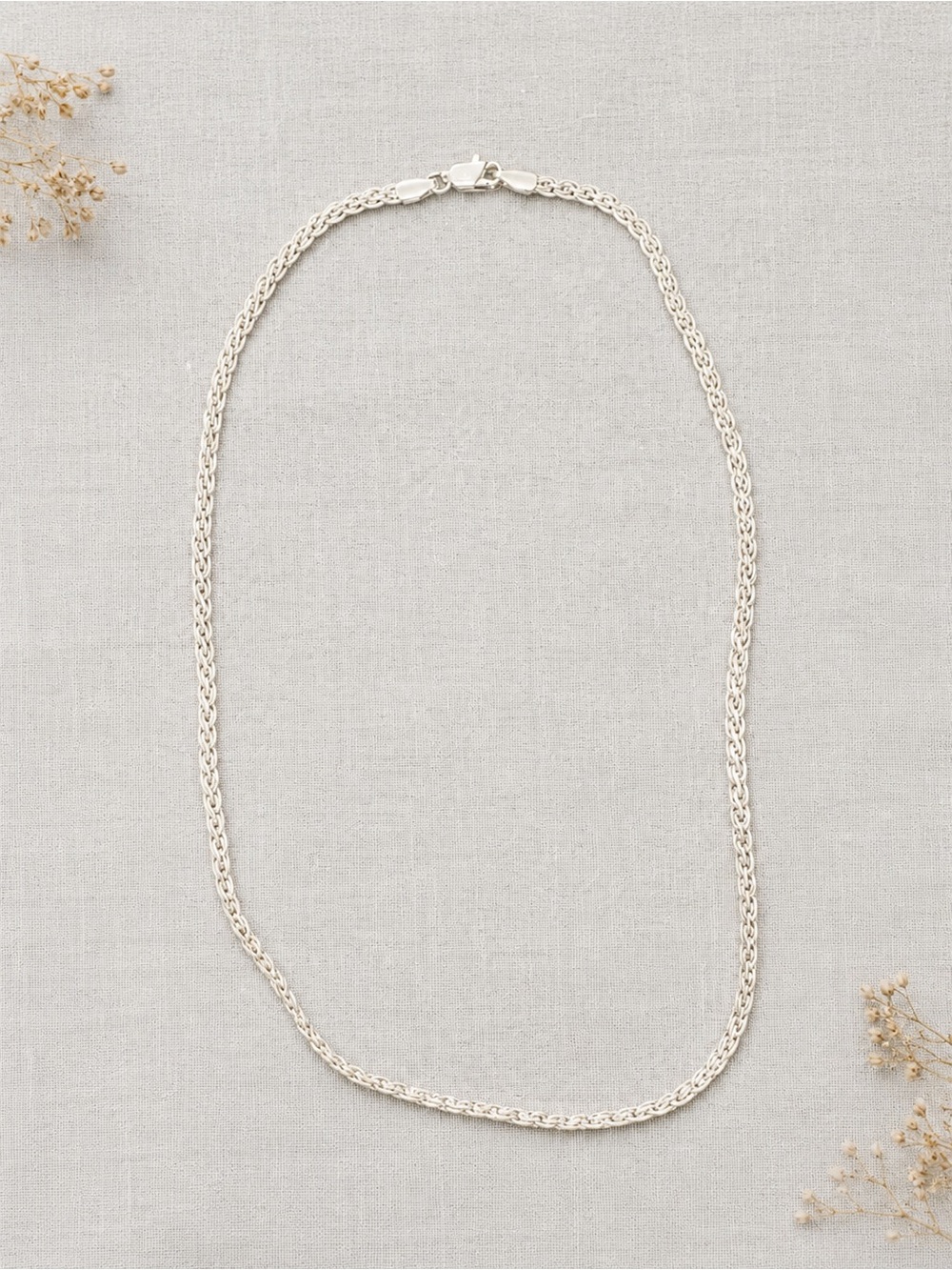 925 Sterling Silver Wheat Chain Necklace - Silver 15 grams